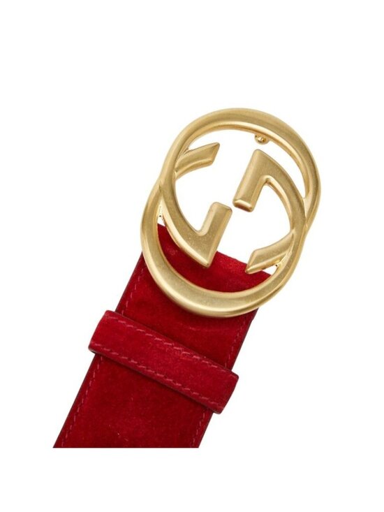 Gucci Interlocking 01 13 Red Suede Leather 1- Belt main image 6
